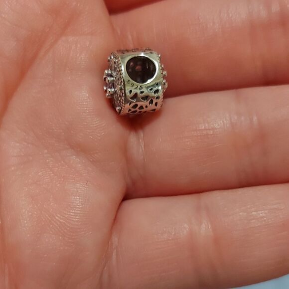 925 Sterling Silver Purple Flower Charm - Picture 7 of 8